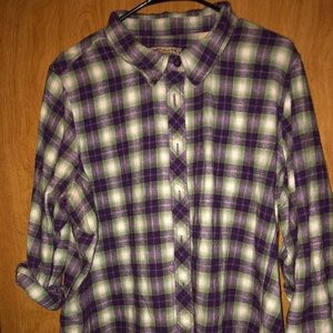 C.E. Schmidt Purple Plaid Flannel Shirt
